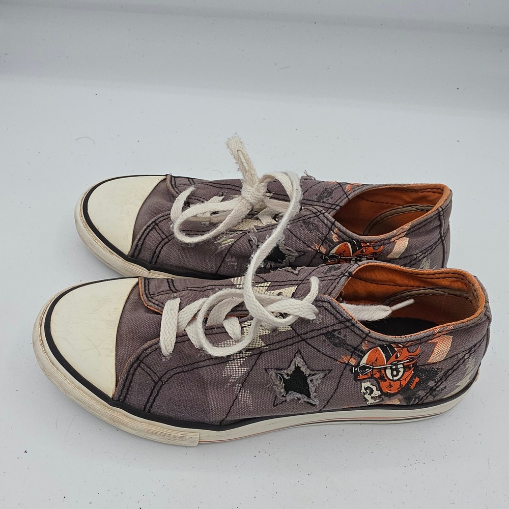 Converse One Star Kids Low Top Sneakers Skull Star Skater Shoes Size 4